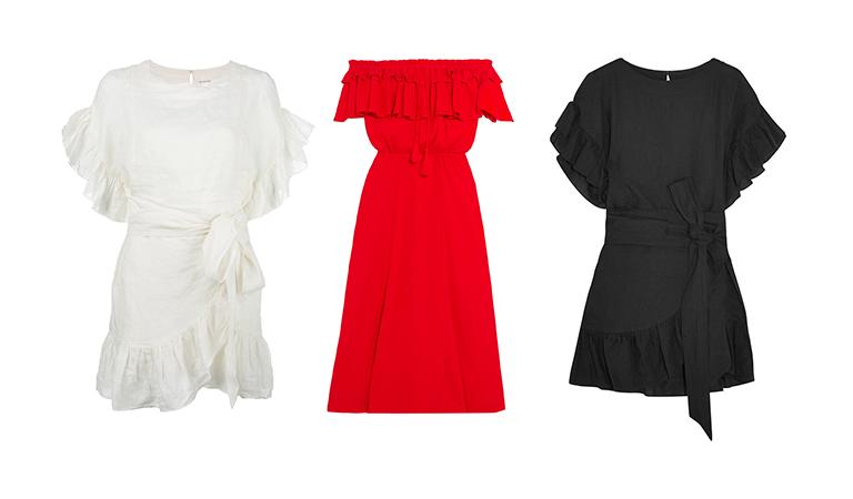 RUFFLE LINEN DRESSES RUFFLE LINEN DRESSES
